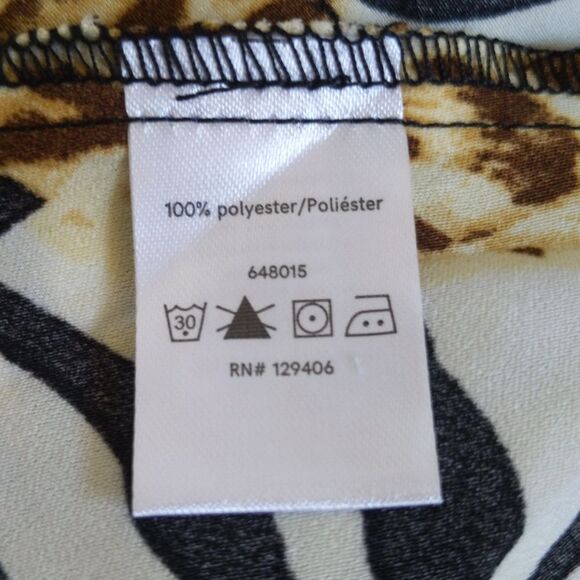 VENUS animal print v-neck peplum tank top blouse, black lace, S - Picture 4 of 8